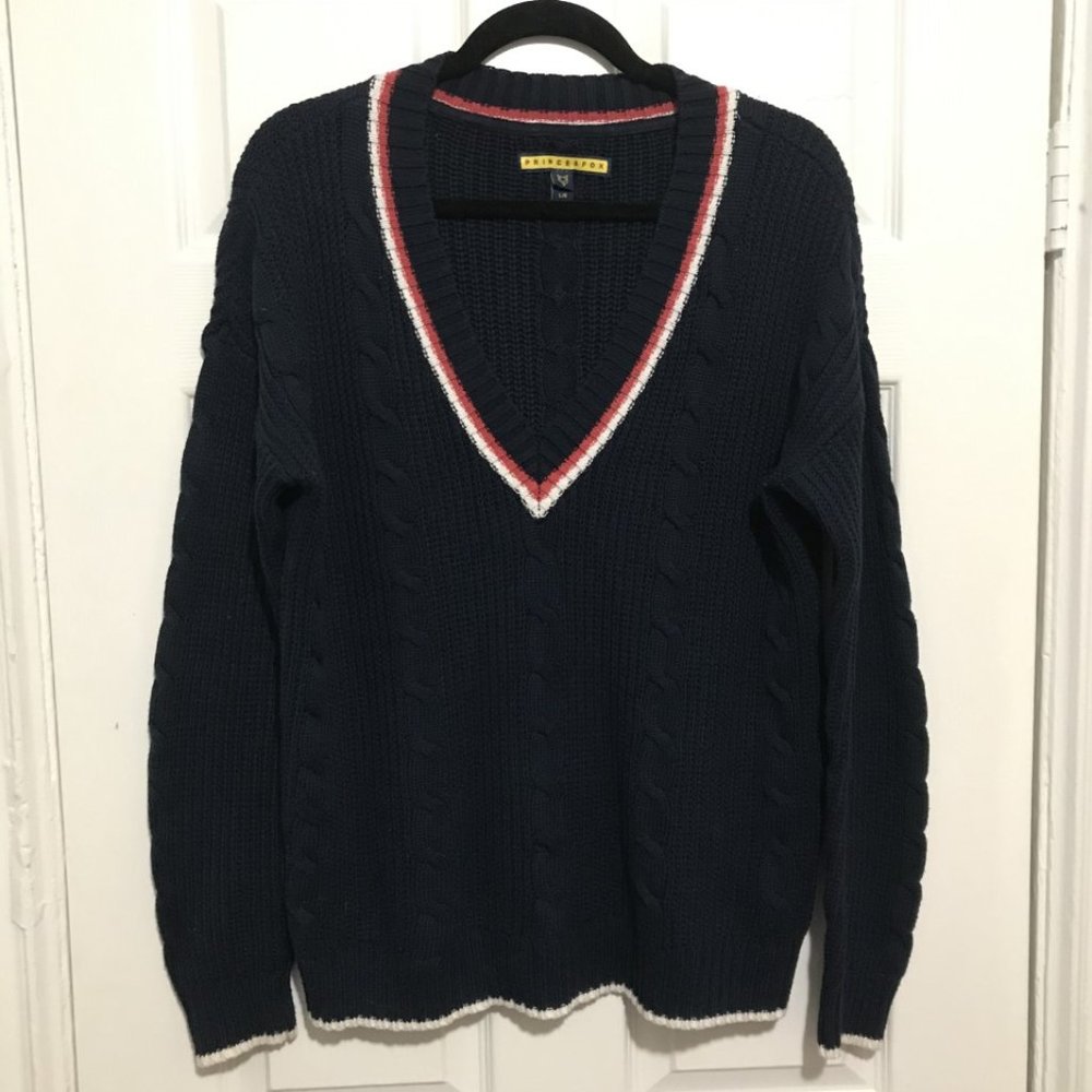 V-Neck Academic Sweater